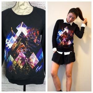 Sandro Paris Geometric Fireworks Sweatshirt L